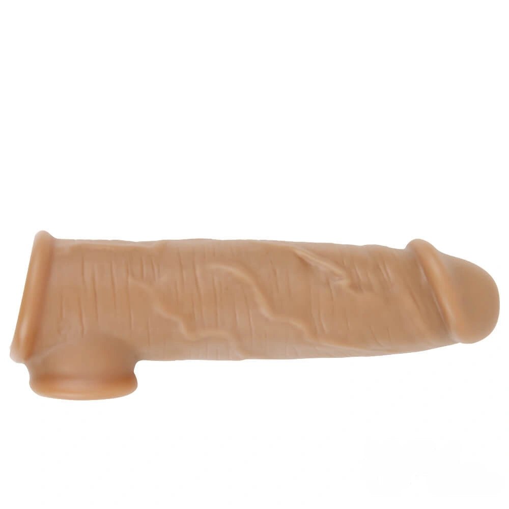 Flesh lifelike penis extension sleeve, photo 12