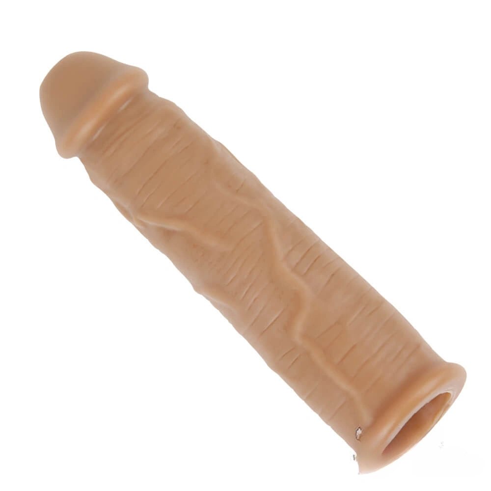 Flesh lifelike penis extension sleeve, photo 13