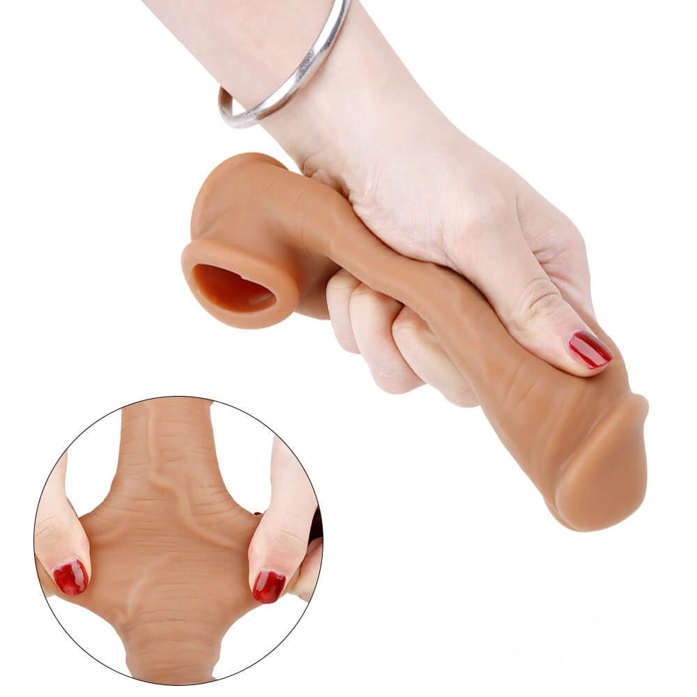 Flesh lifelike penis extension sleeve, photo 2