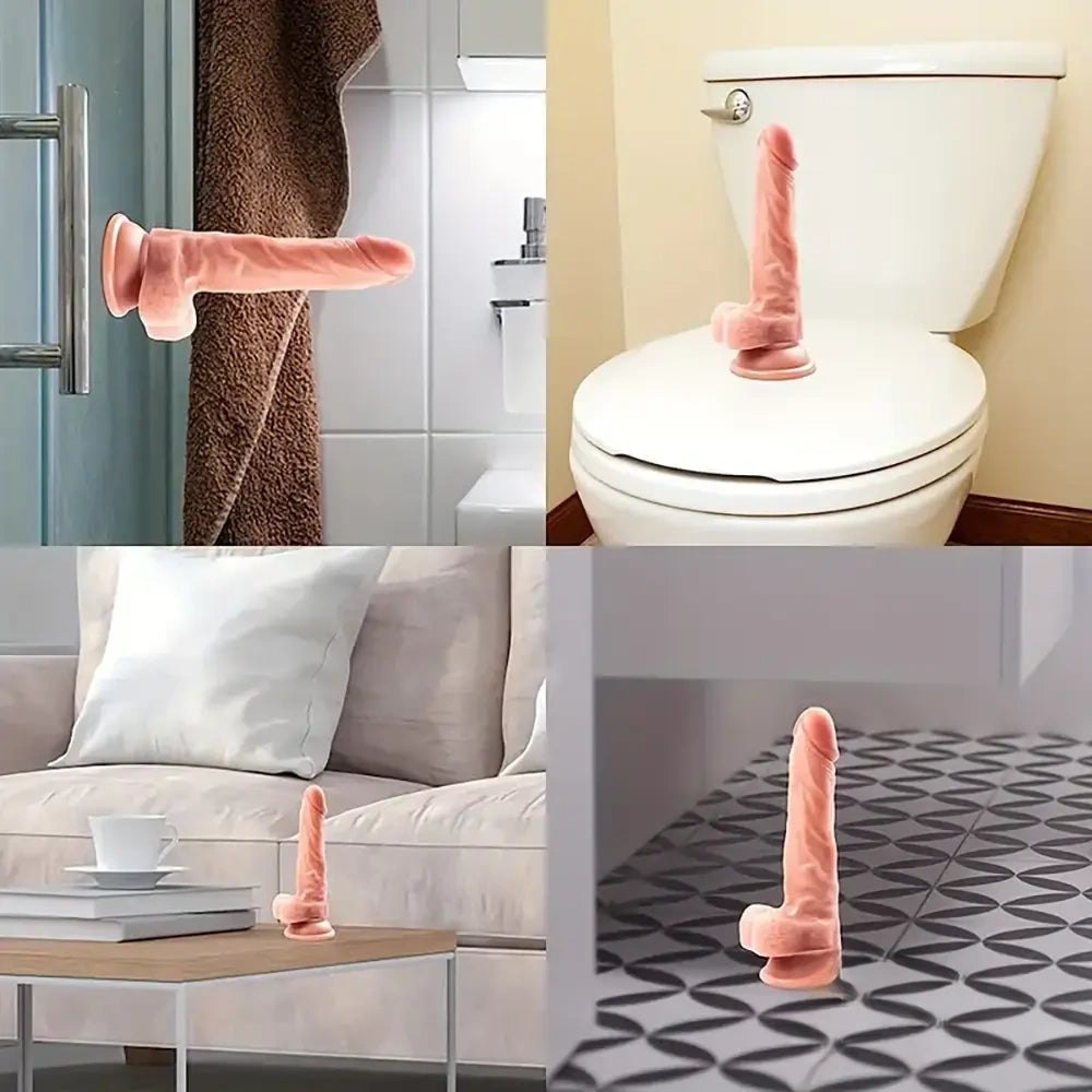 Flesh-tone PVC realistic dildo, photo 3