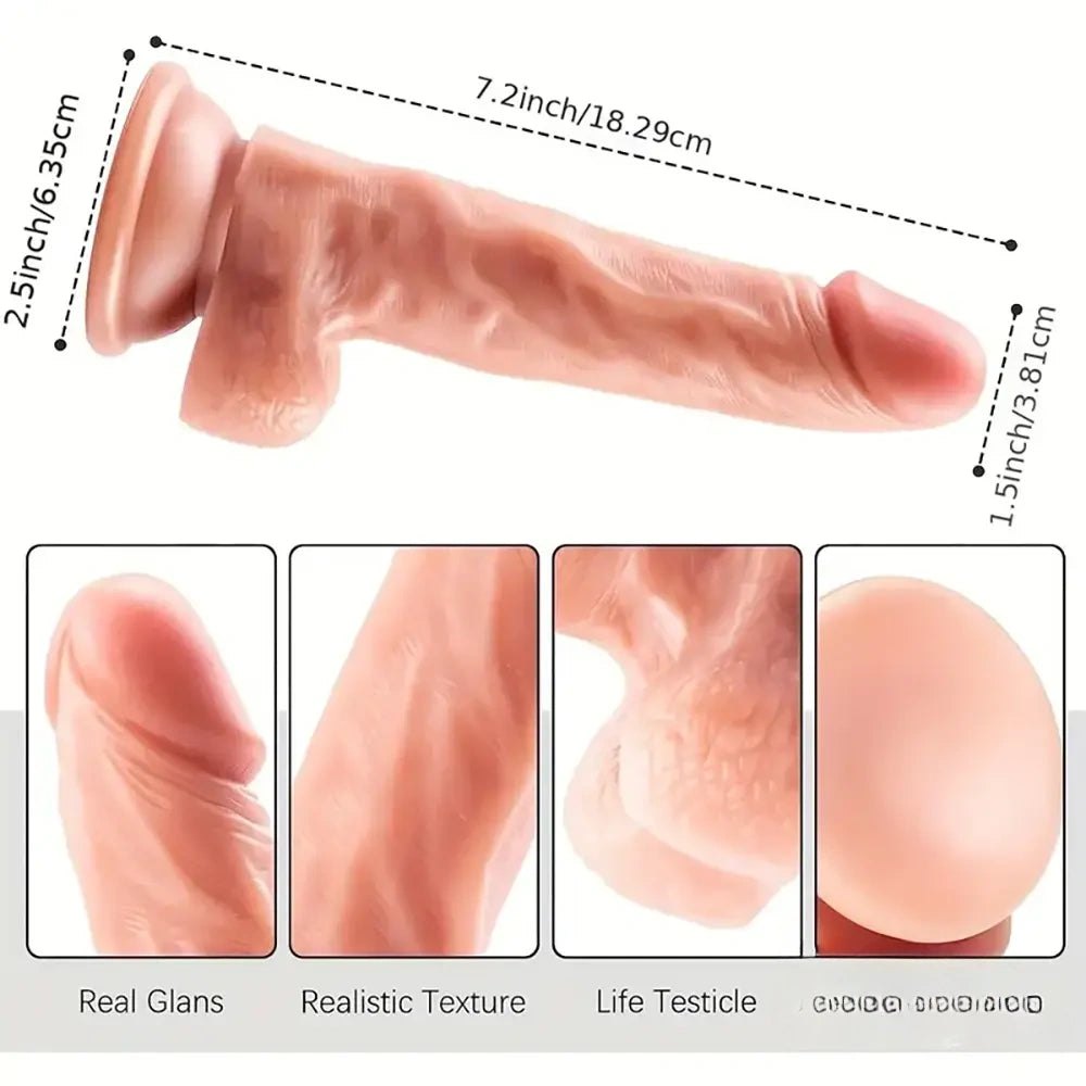 Flesh-tone PVC realistic dildo, photo 5