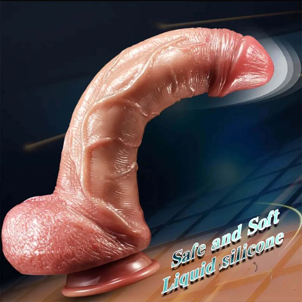 Lifelike silicone suction cup dildo with veins, photo 3