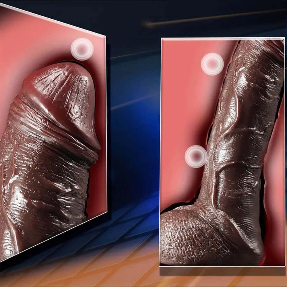 Lifelike silicone suction cup dildo with veins, photo 6