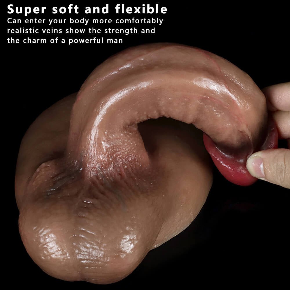 Flesh-tone silicone dildo with suction cup base, photo 2