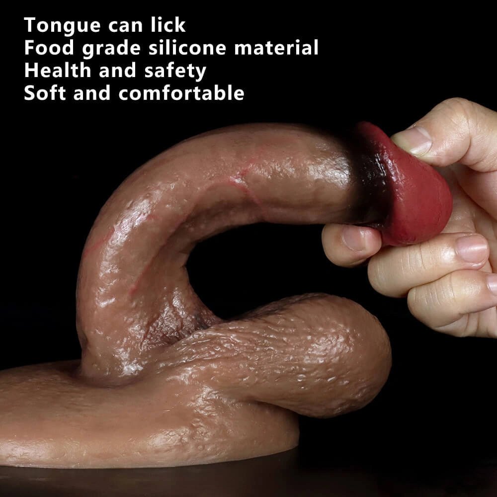 Flesh-tone silicone dildo with suction cup base, photo 4