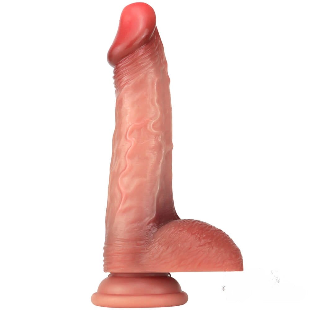 Flesh tone lifelike silicone suction cup dildo, photo 1