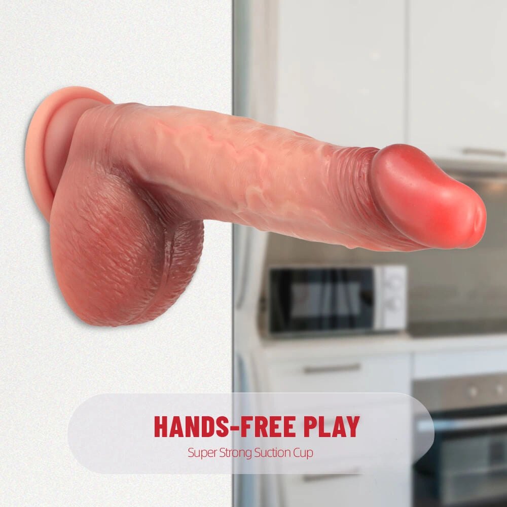 Flesh tone lifelike silicone suction cup dildo, photo 8