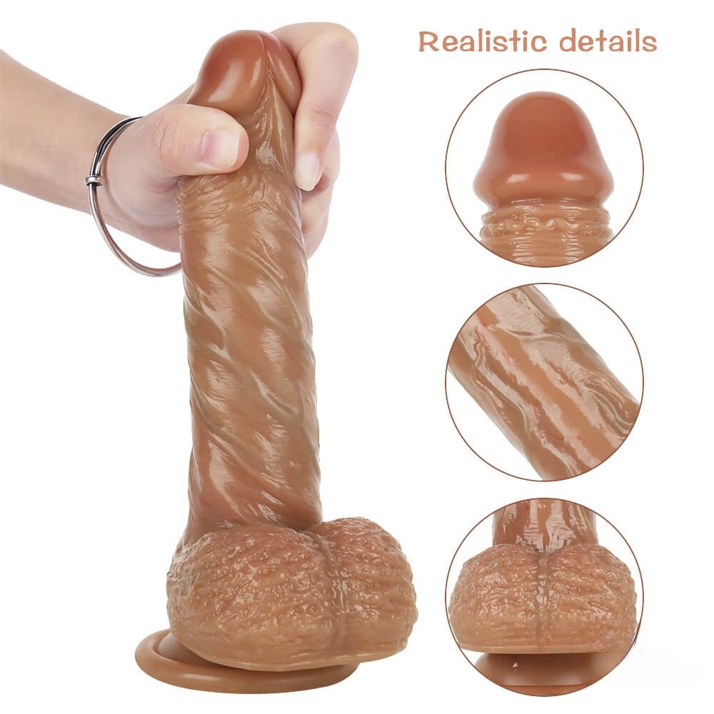 Flesh lifelike suction cup dildo, photo 10
