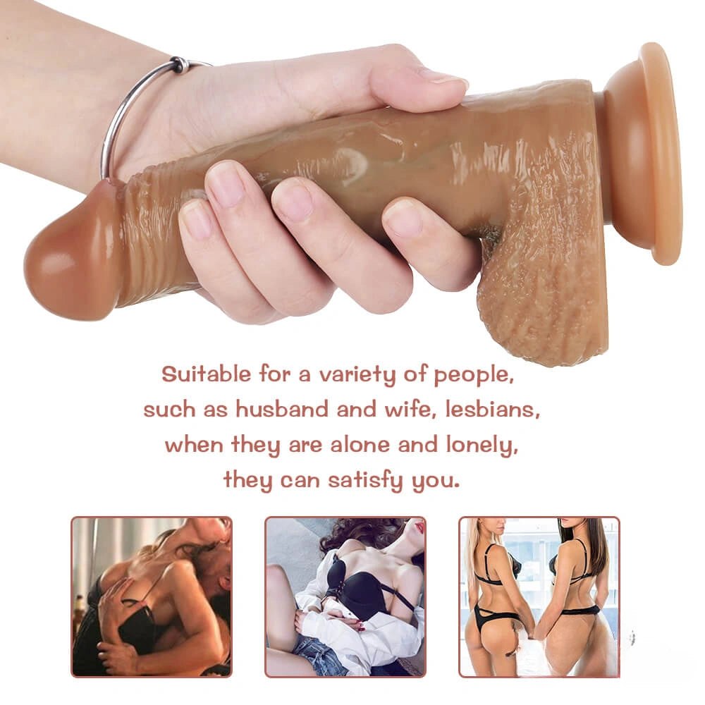 Flesh lifelike suction cup dildo, photo 11