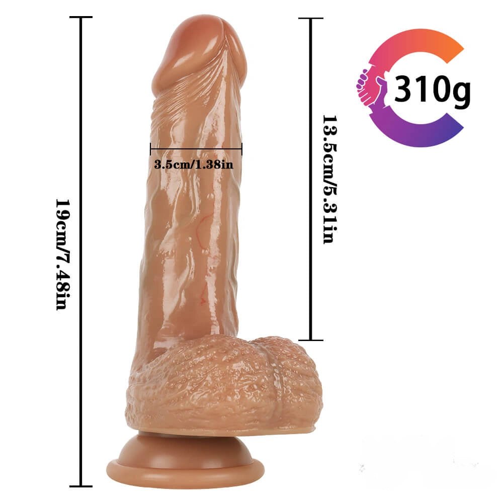 Flesh lifelike suction cup dildo, photo 12