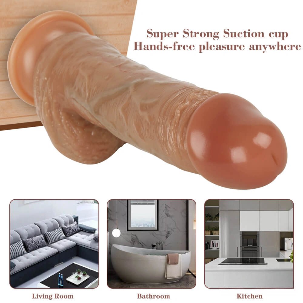Flesh lifelike suction cup dildo, photo 5