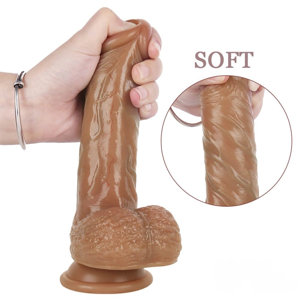 Flesh lifelike suction cup dildo, photo 8