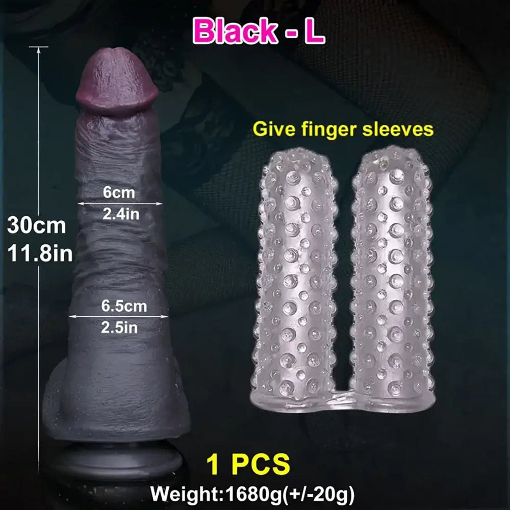 Coffee lifelike double-layer silicone dildo