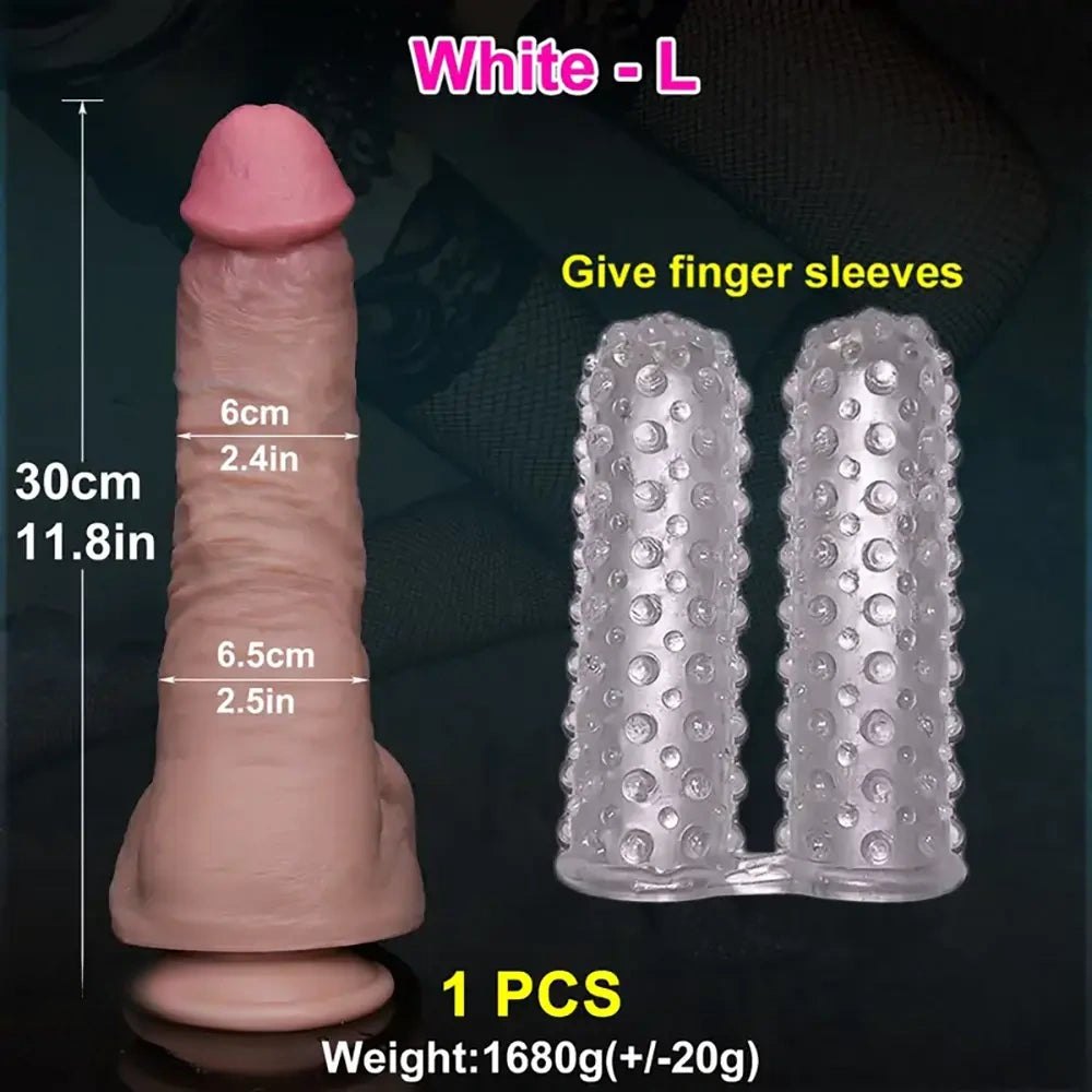 Flesh lifelike double-layer silicone dildo