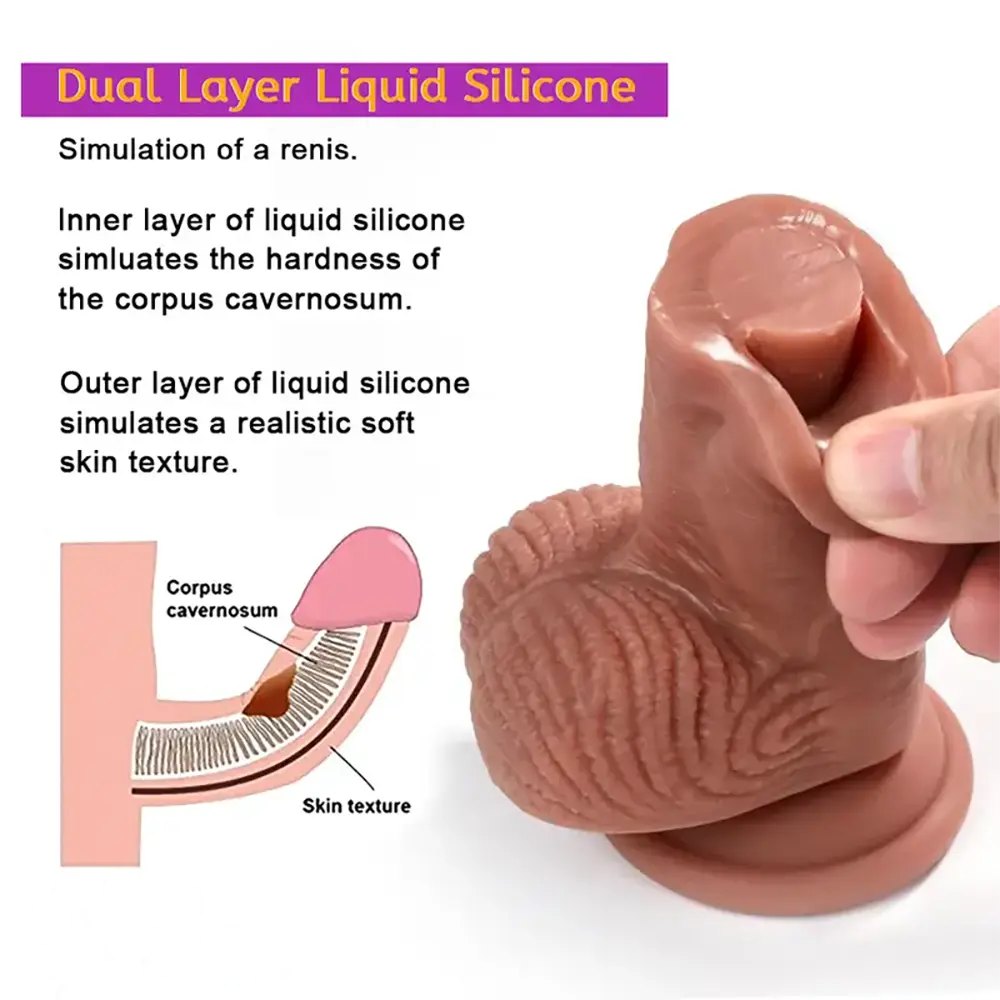Lifelike double-layer silicone dildo, photo 8