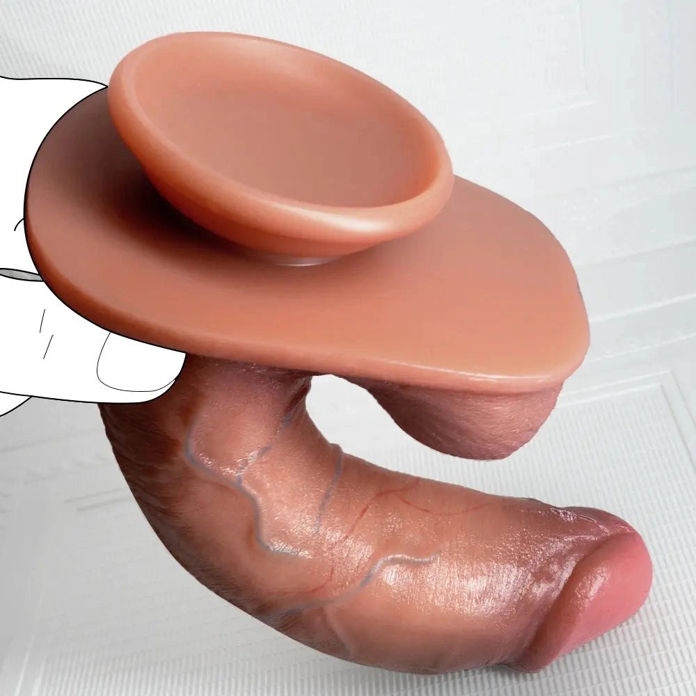 Flesh lifelike suction cup silicone dildo, photo 10