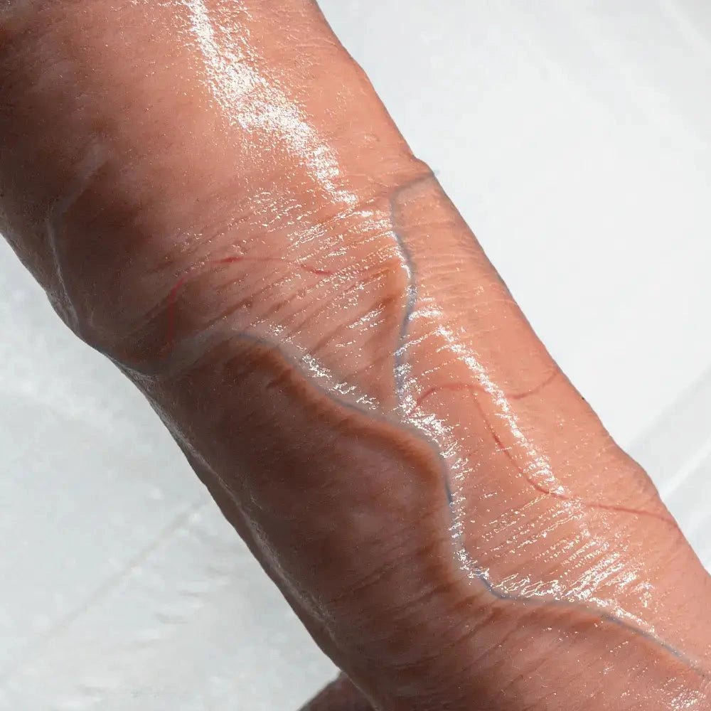 Flesh lifelike suction cup silicone dildo, photo 11