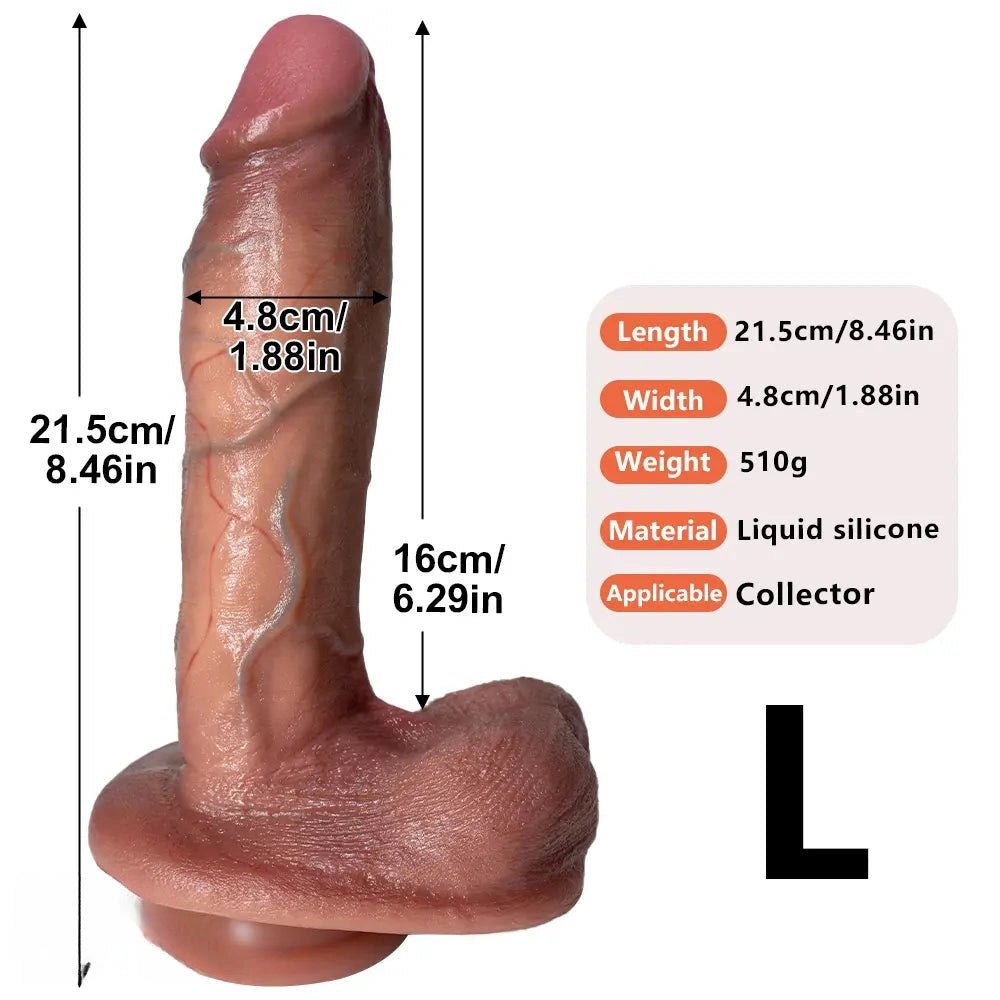 Flesh lifelike suction cup silicone dildo, photo 5