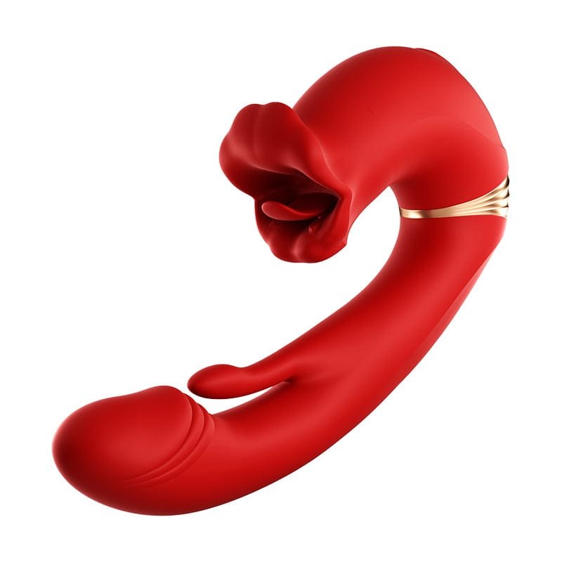 Red lip biting rose vibrator, photo 1