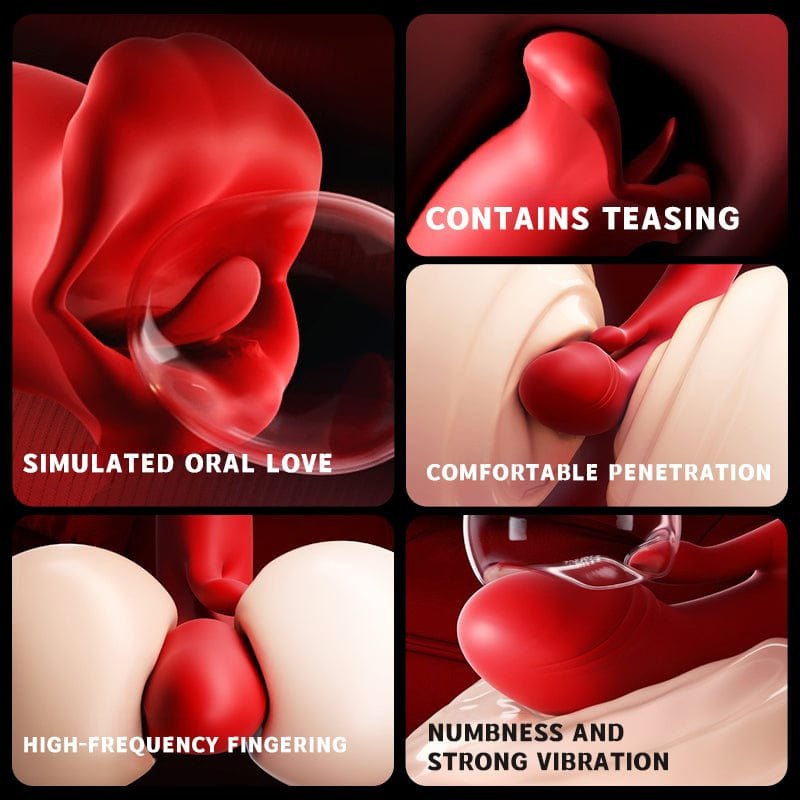 Red lip biting rose vibrator, photo 4