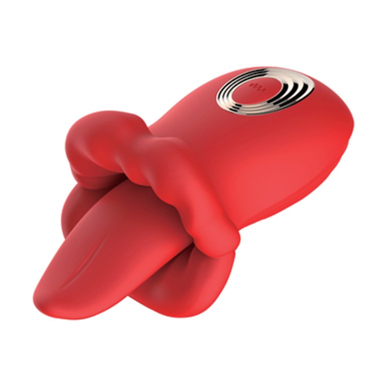 Red lip and tongue clitoral suction vibrator, photo 1