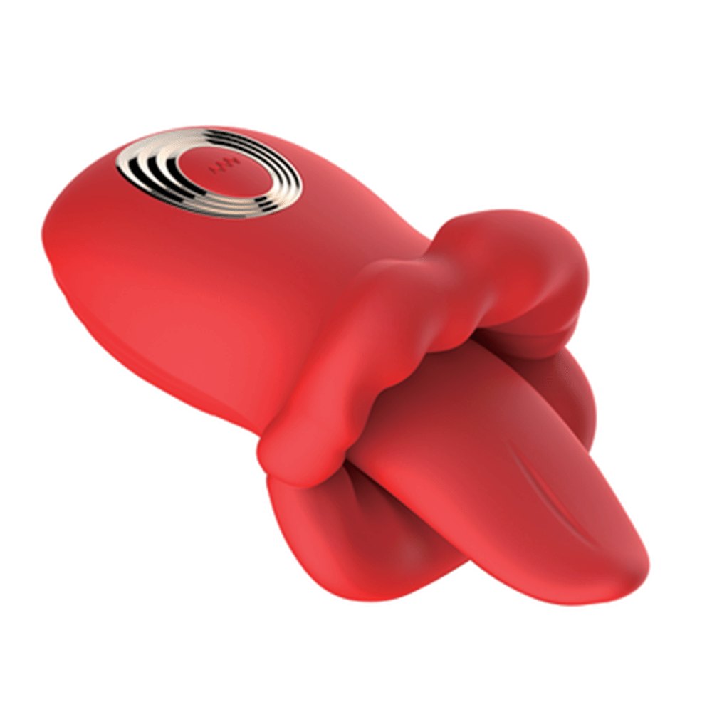 Red lip and tongue clitoral suction vibrator, photo 2