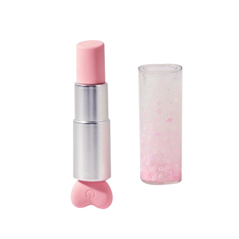 Pink lipstick-shaped clitoral suction vibrator, photo 1