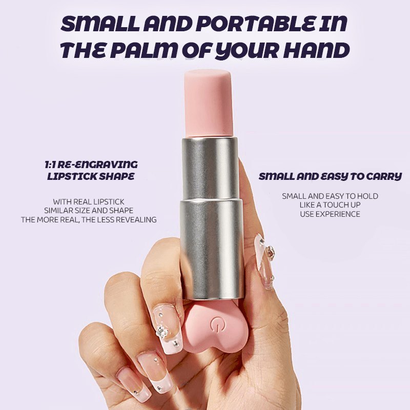 Pink lipstick-shaped clitoral suction vibrator, photo 5