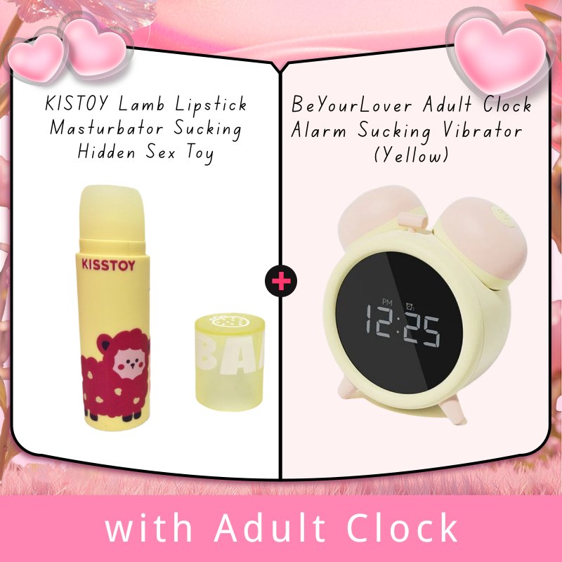 Yellow lipstick-shaped clitoral suction vibrator with dustproof cap