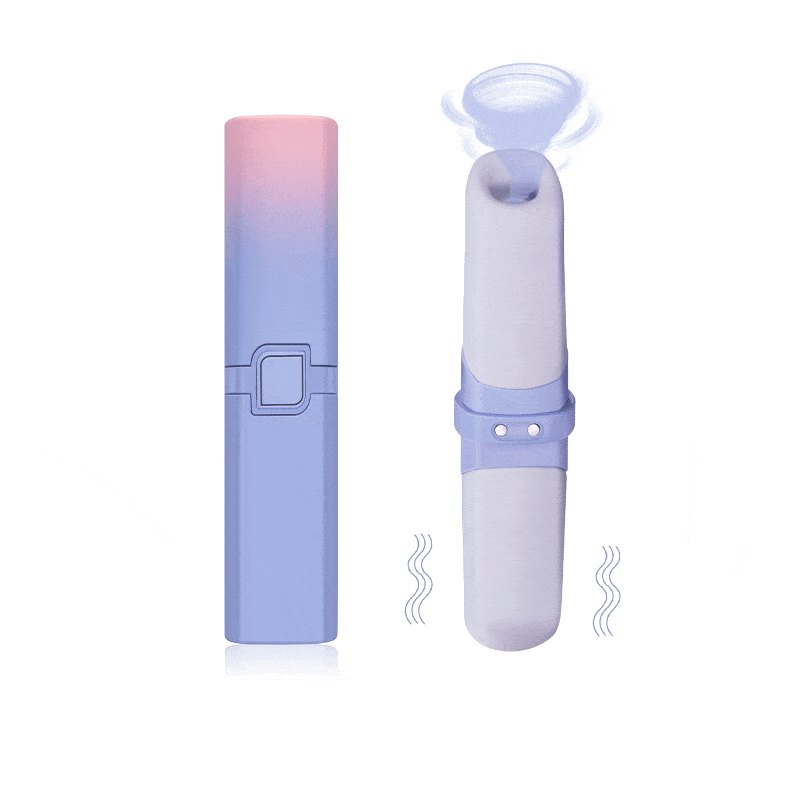 Blue lipstick shaped clit sucking vibrator, photo 1