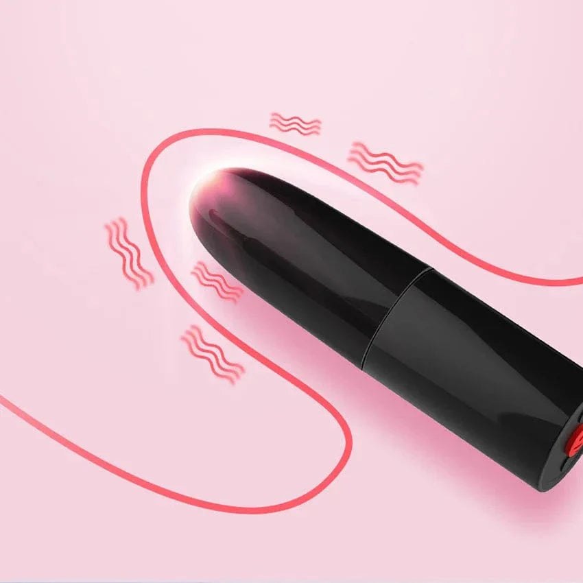 Black and red lipstick-shaped clit stimulator, photo 3