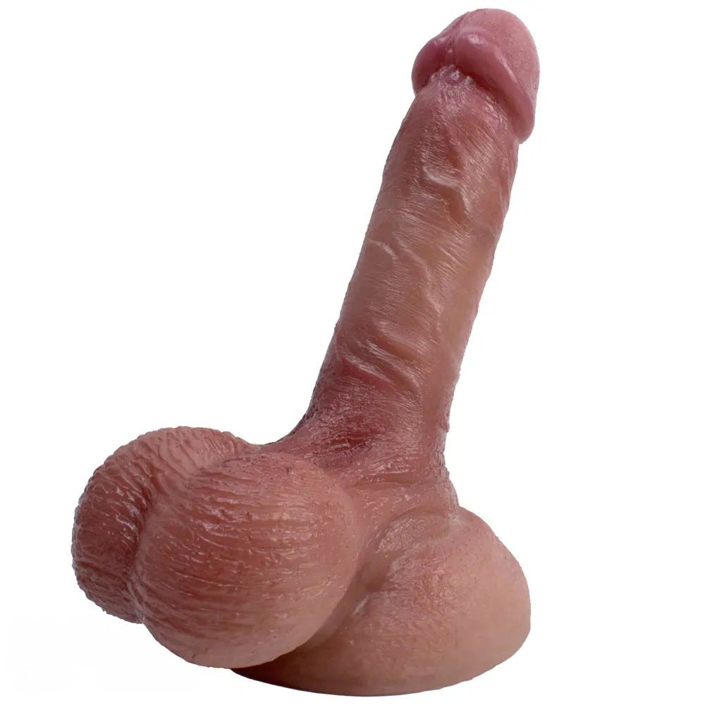 Flesh liquid silicone realistic suction dildo, photo 2