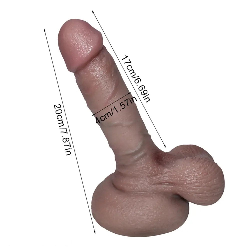 Flesh liquid silicone realistic suction dildo, photo 5