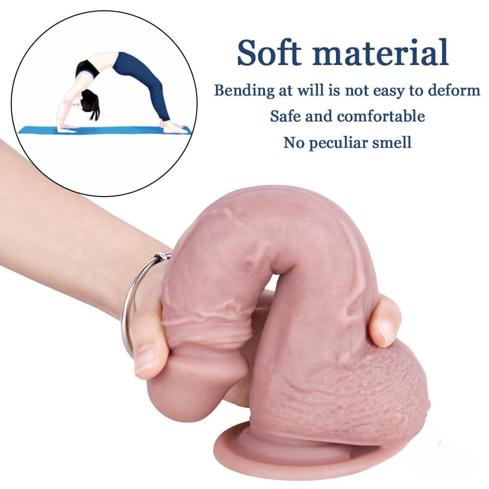 Flesh-tone liquid silicone suction dildo, photo 6