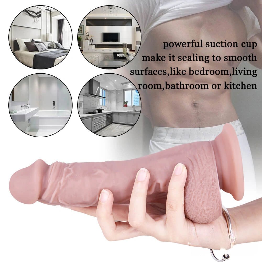 Flesh-tone liquid silicone suction dildo, photo 7