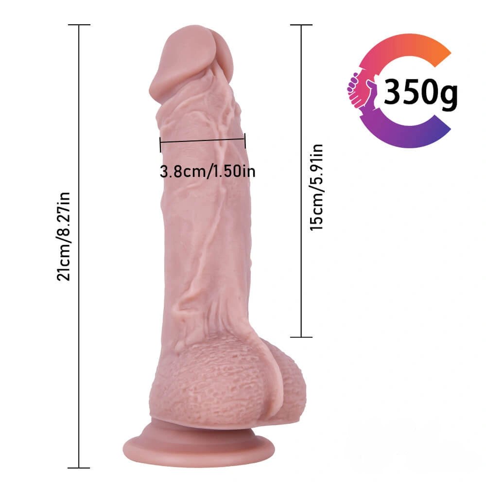 Flesh-tone liquid silicone suction dildo, photo 9