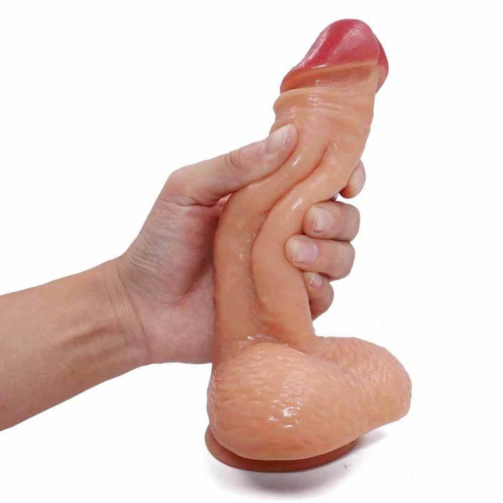 Flesh liquid silicone suction cup dildo