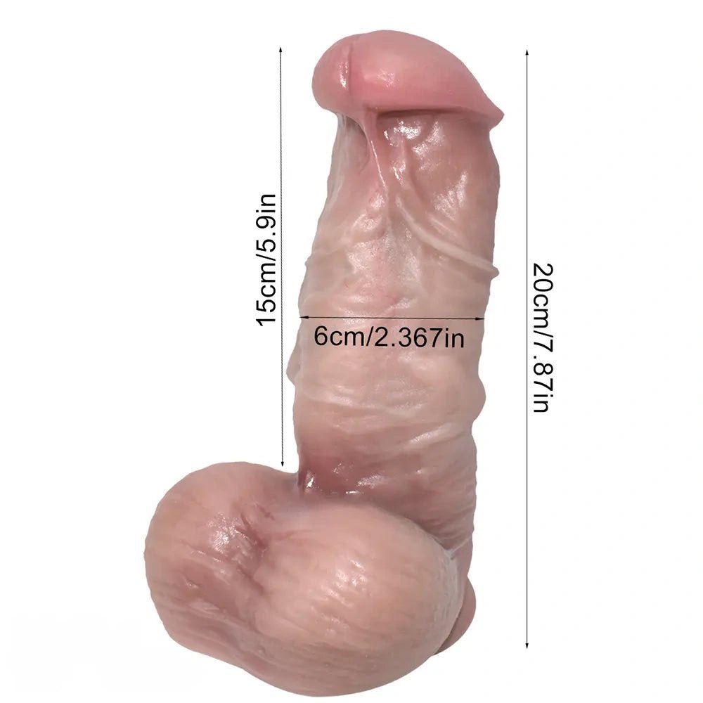 Flesh liquid silicone realistic dildo, photo 12