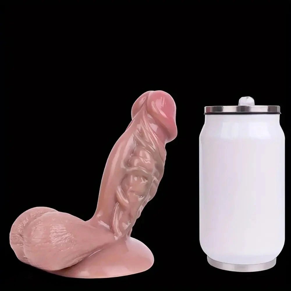 Silicone realistic dildo with veined texture, photo 9