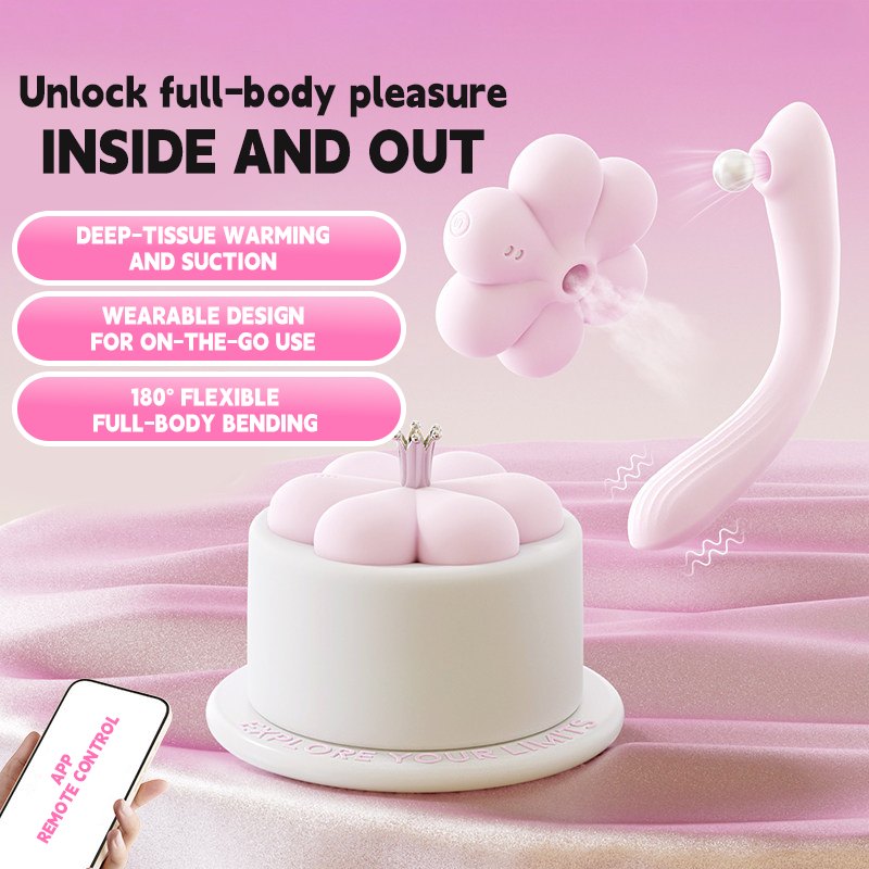 Pink suction and vibration set with charging dock, photo 5