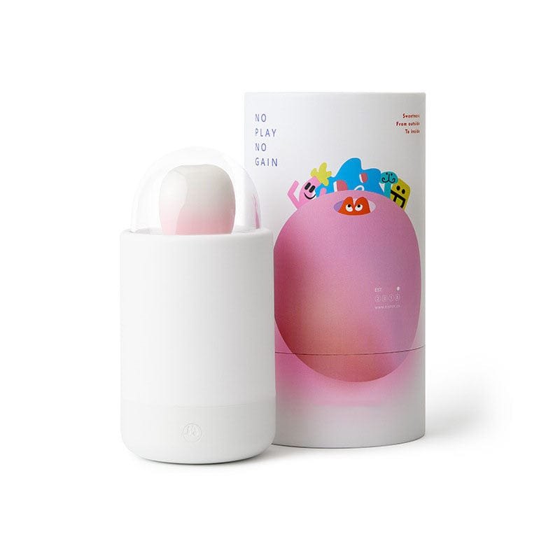 White lollipop shaped clitoral suction vibrator on base, photo 1