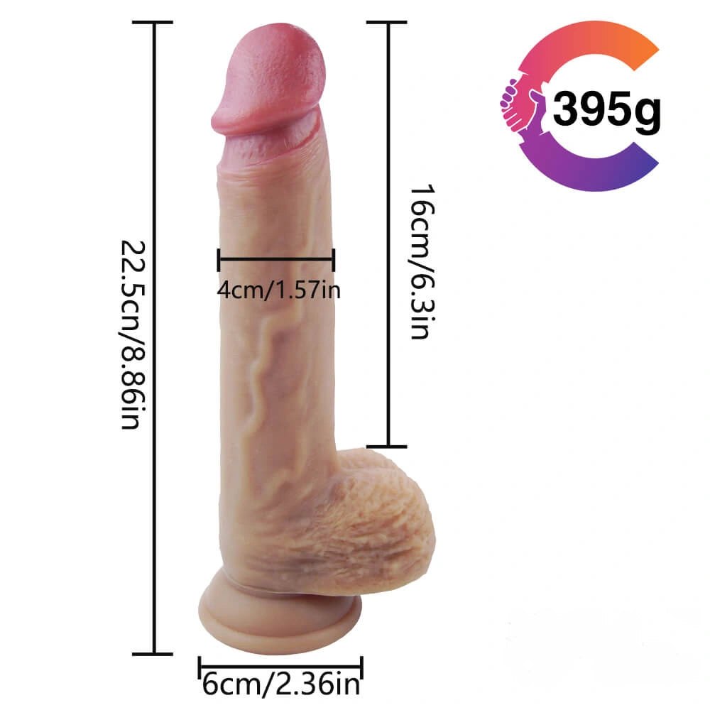 Brown double layer suction cup silicone dildo, photo 3