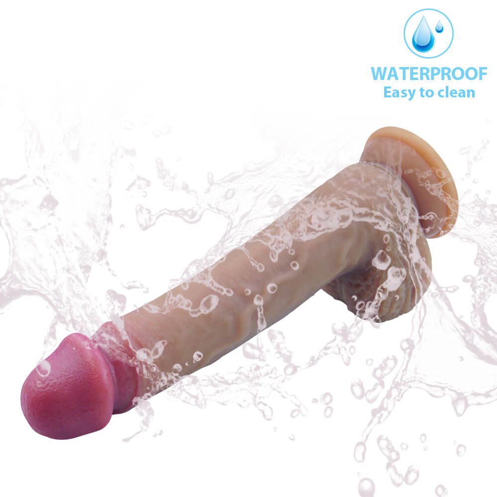 Brown double layer suction cup silicone dildo, photo 5