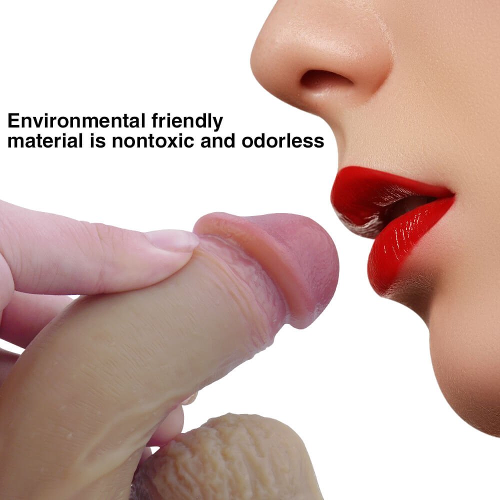 Brown double layer suction cup silicone dildo, photo 8