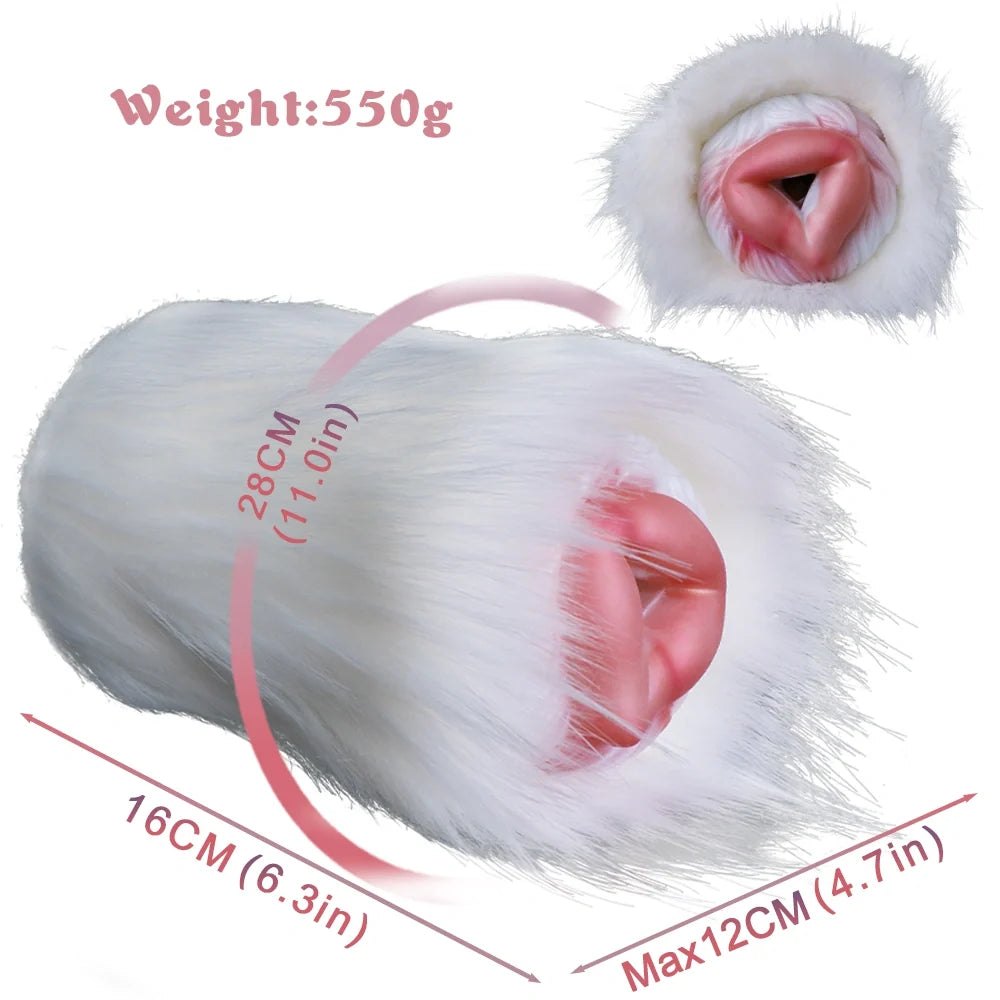 White fur masturbator, triangular entry, photo 13