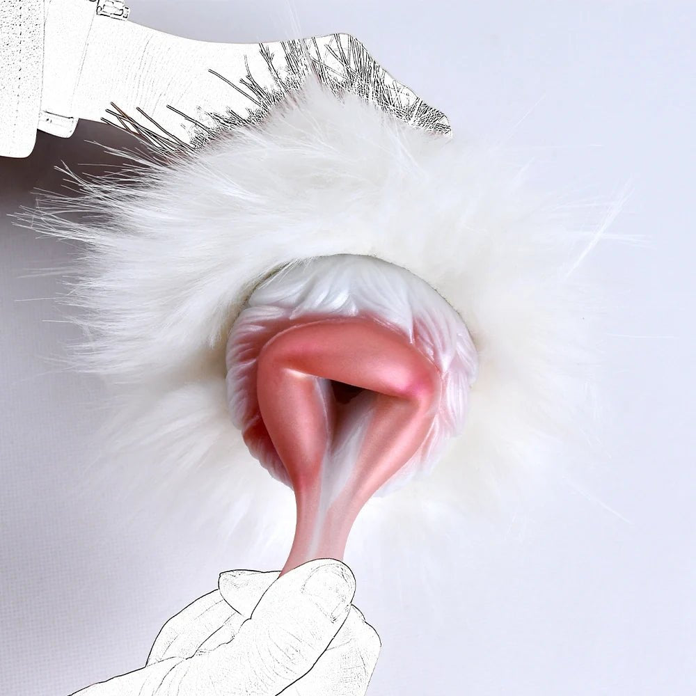 White fur masturbator, triangular entry, photo 8