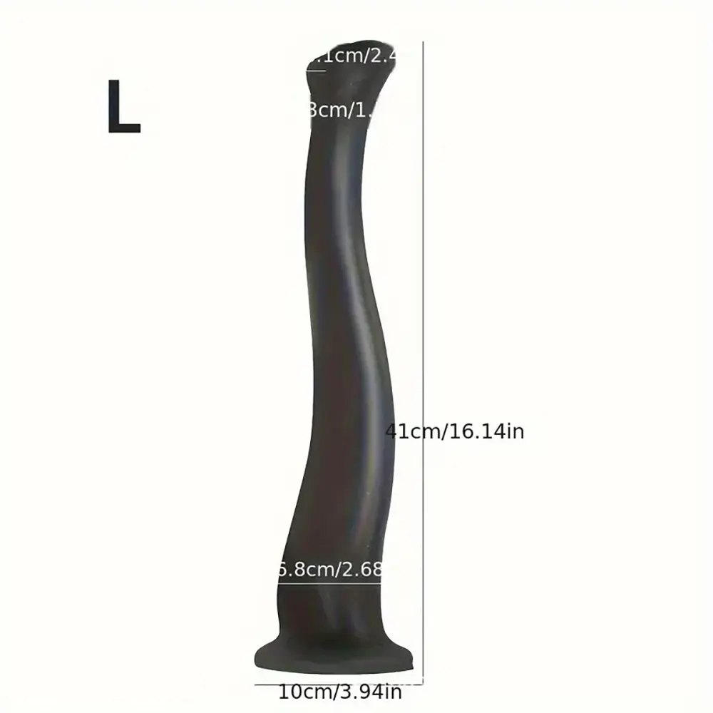 Black long silicone anal plug