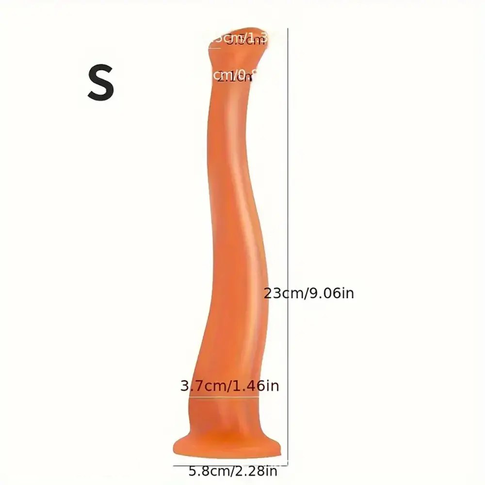 Brown long silicone anal plug