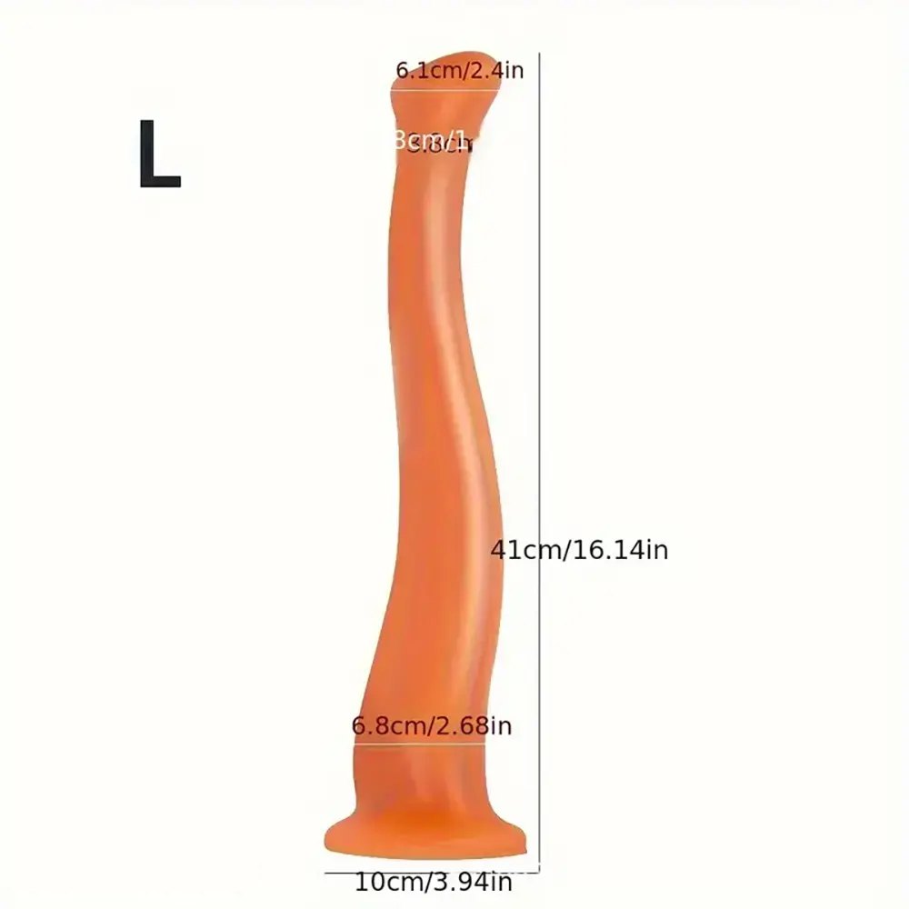 Brown long silicone anal plug