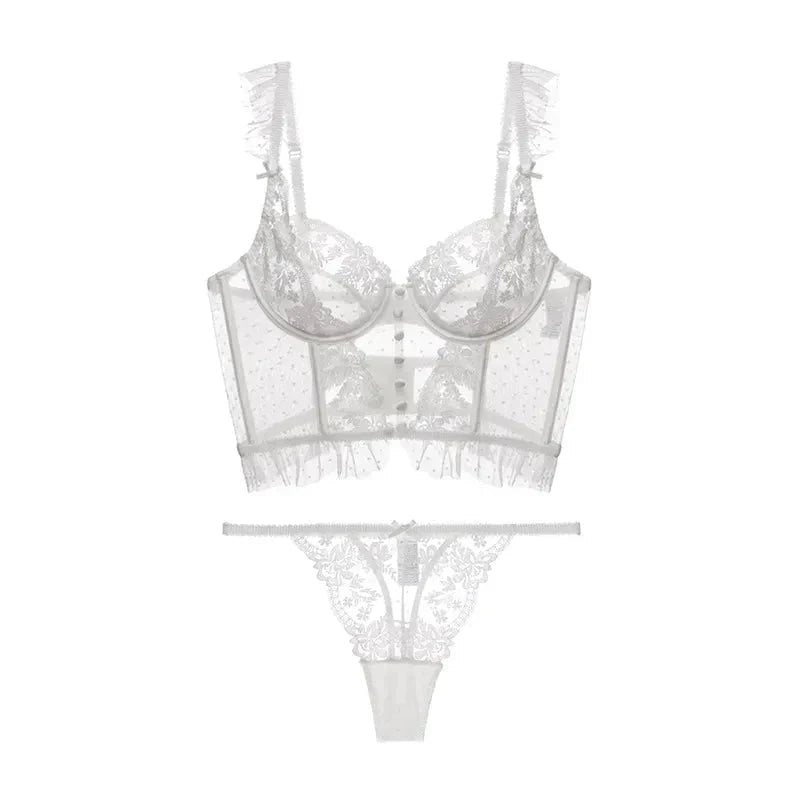 Longline italian lace bra thong set, photo 4